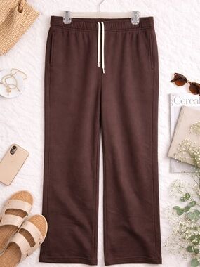 Aerie Offline Brown Wide Leg Sweatpants XL Long Cozy Lounge Pants